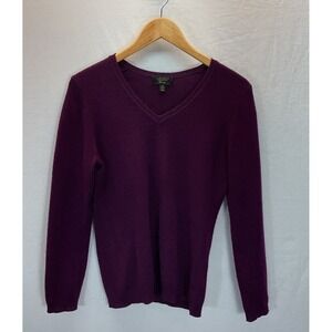 Charter Club Men's Purple 100% Cashmere V-Neck Sweater Luxury S